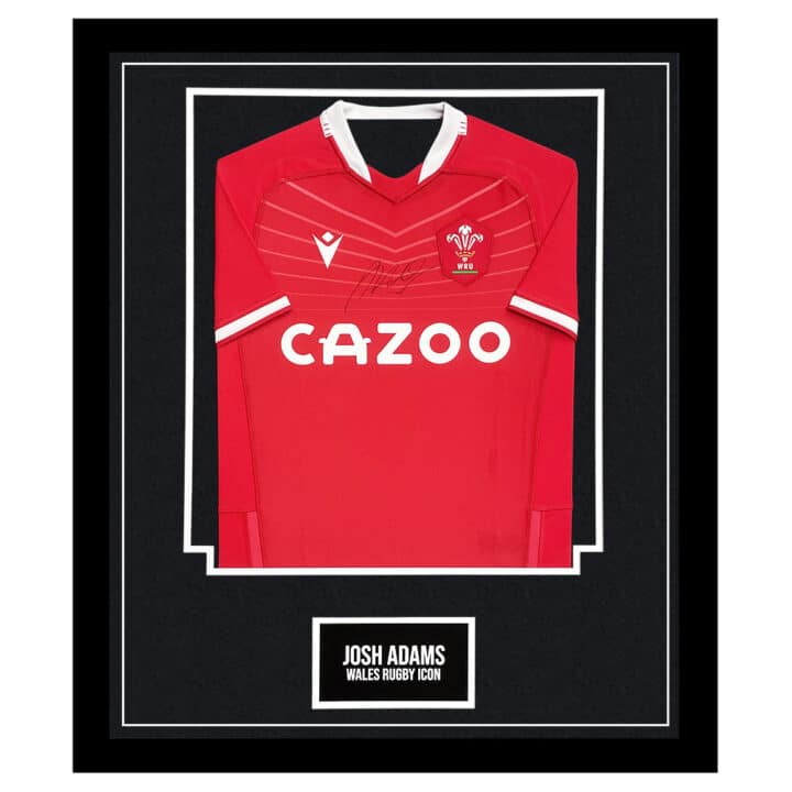 Signed Josh Adams Framed Shirt - Wales Rugby Icon