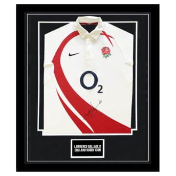 Signed Lawrence Dallaglio Framed Shirt - England Rugby Icon