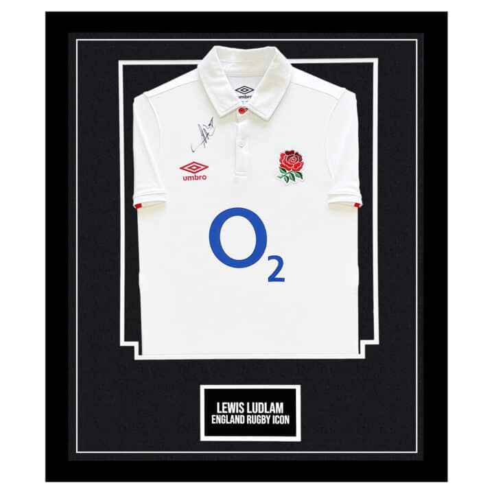 Signed Lewis Ludlam Framed Shirt - England Rugby Icon