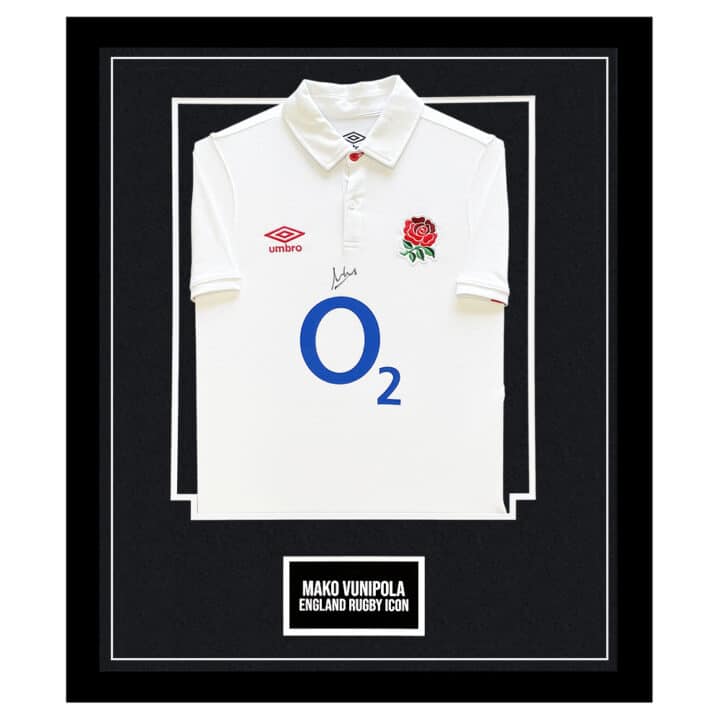 Signed Mako Vunipola Framed Shirt - England Rugby Icon