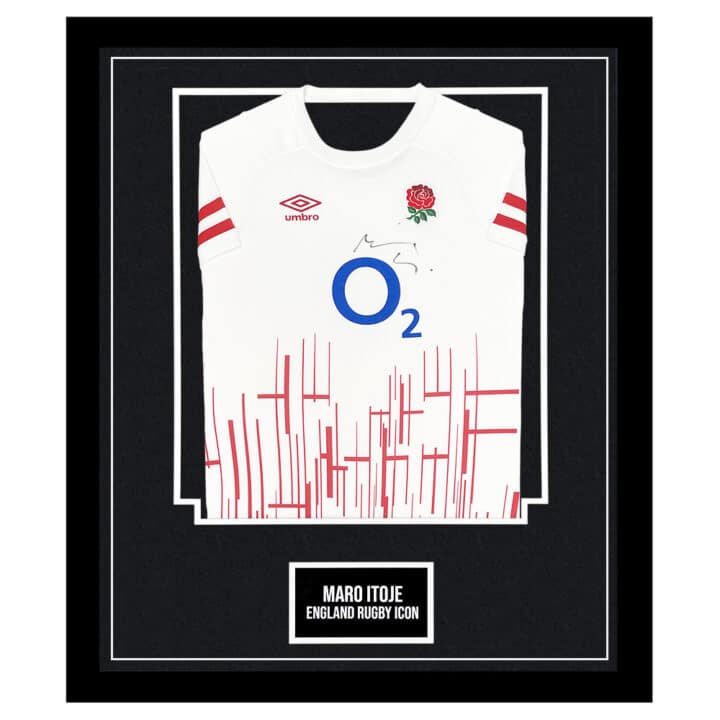 Signed Maro Itoje Framed Shirt - England Rugby 2023