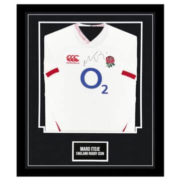 Signed Maro Itoje Framed Shirt - England Rugby Icon