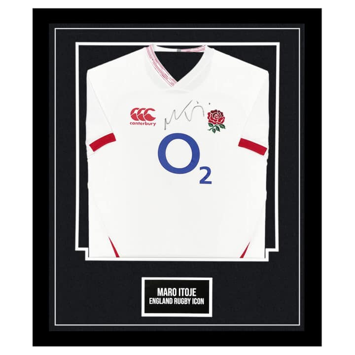 Signed Maro Itoje Framed Shirt - England Rugby Icon