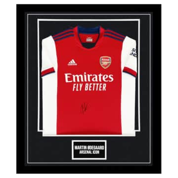 Signed Martin Odegaard Framed Shirt - Arsenal Icon Autograph