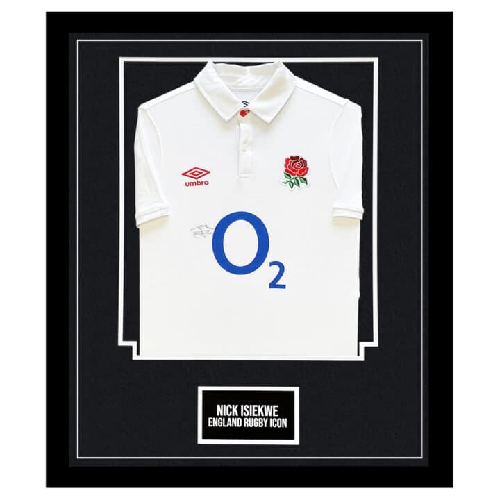 Signed Nick Isiekwe Framed Shirt - England Rugby Icon