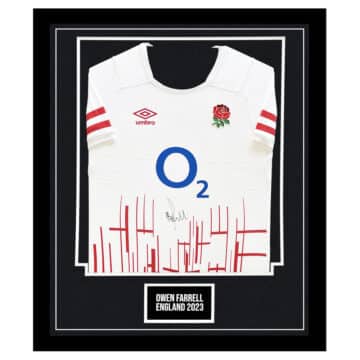 Signed Owen Farrell Framed Home Shirt - England Rugby Icon 2023