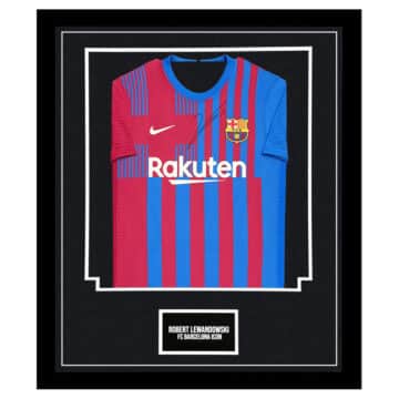 Signed Robert Lewandowski Framed Shirt - FC Barcelona Icon