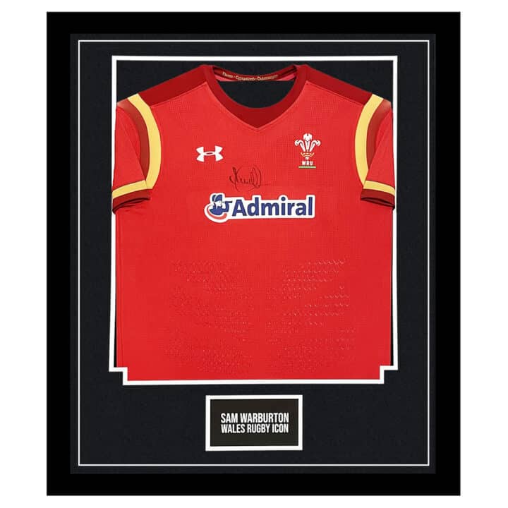 Signed Sam Warburton Wales Framed Shirt - Six Nations 2017