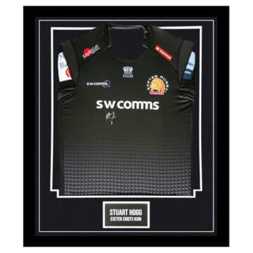 Signed Stuart Hogg Home Framed Shirt - Exeter Chiefs Icon