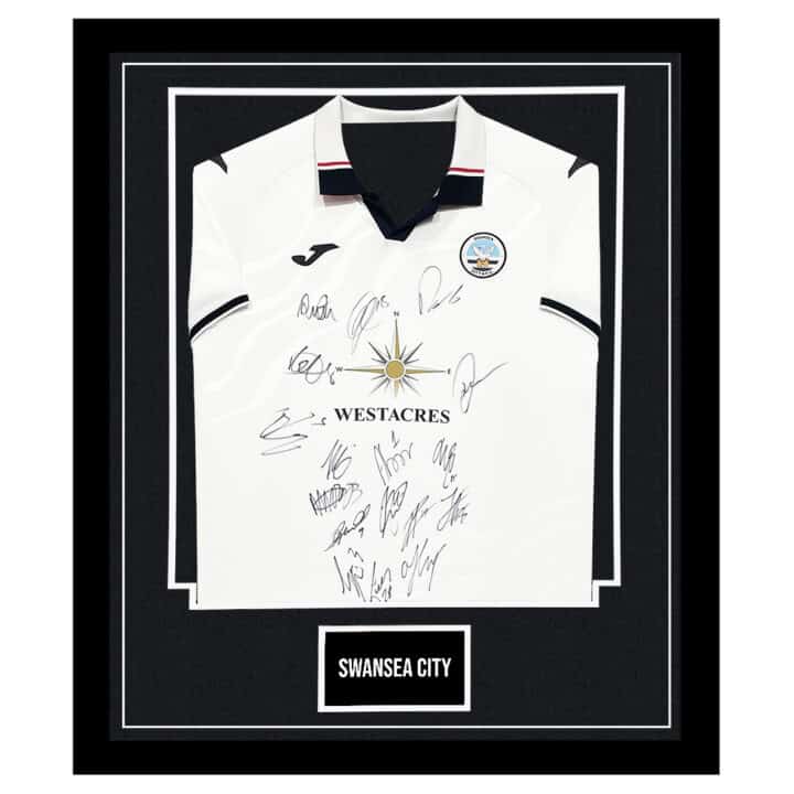 Signed Swansea City Framed Shirt - Championship Squad 2023