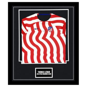 Signed Thomas Lemar Atletico Madrid Framed Shirt - La Liga 2023