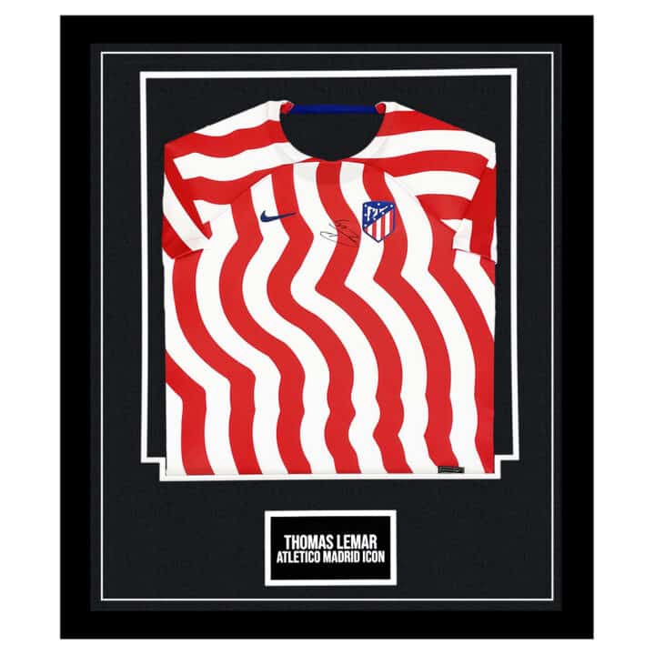 Signed Thomas Lemar Atletico Madrid Framed Shirt - La Liga 2023