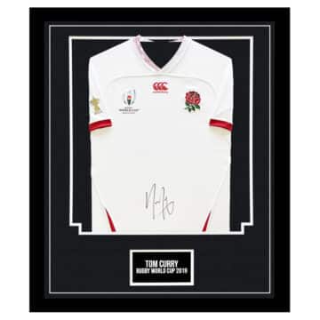 Signed Tom Curry Framed England Shirt - RWC 2019