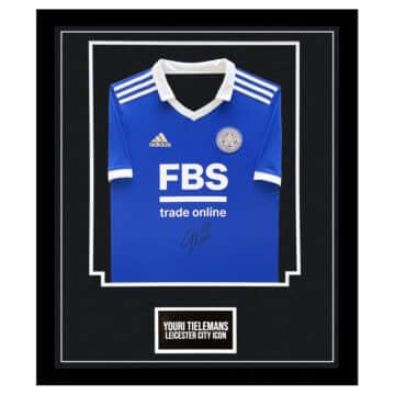 Signed Youri Tielemans Leicester City Framed Shirt - Premier League 2023