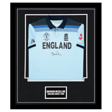 Brendon McCullum Signed Framed Shirt - England Cricket Icon