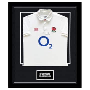 Henry Slade Signed Framed Shirt - England Rugby Icon