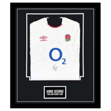 Jamie George Framed Shirt - England Rugby Icon Autograph