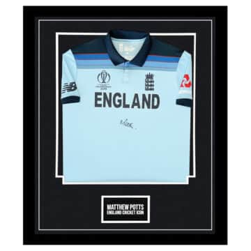 Matthew Potts Signed Framed Shirt - England Cricket Icon