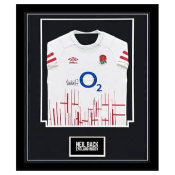 Neil Back Signed Framed Shirt - England Rugby Autograph