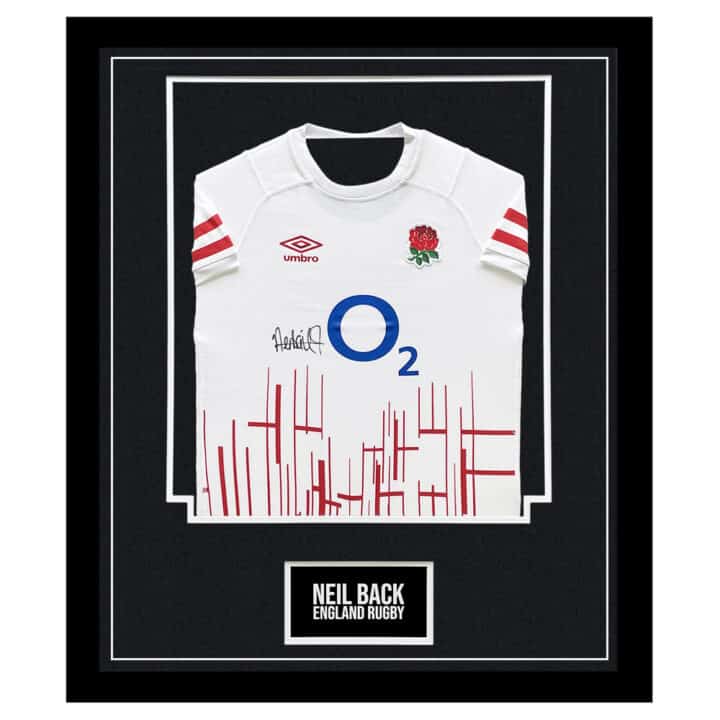 Neil Back Signed Framed Shirt - England Rugby Autograph