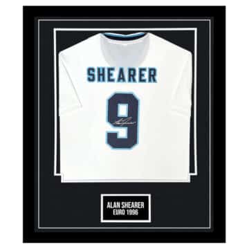 Signed Alan Shearer Framed Shirt - Euro 1996 Jersey