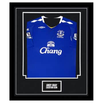 Signed Andy Gray Framed Shirt - Everton Icon Autograph