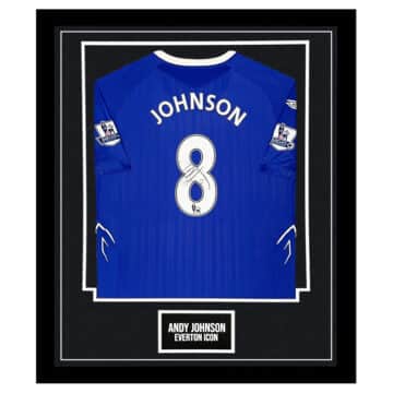 Signed Andy Johnson Framed Shirt - Everton Icon Autograph