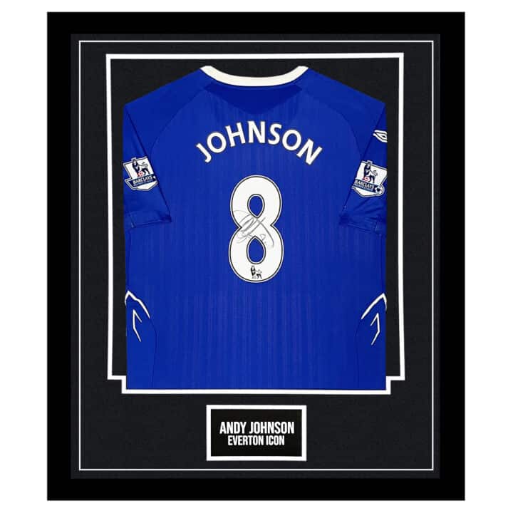 Signed Andy Johnson Framed Shirt - Everton Icon Autograph