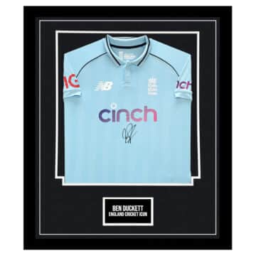 Signed Ben Duckett Framed ODI Shirt - England Cricket Icon