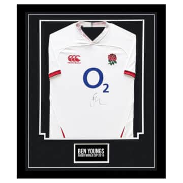 Signed Ben Youngs Framed England Shirt - Rugby World Cup 2019