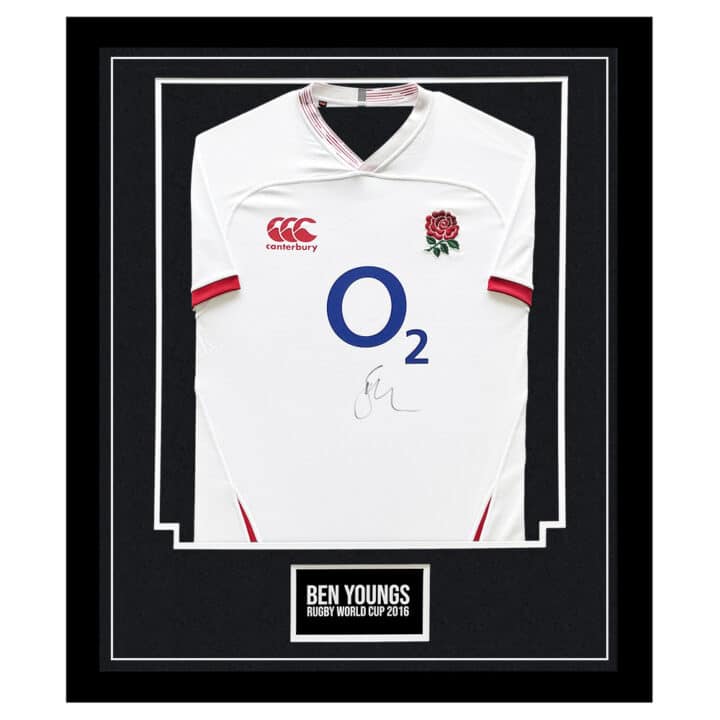 Signed Ben Youngs Framed England Shirt - Rugby World Cup 2019