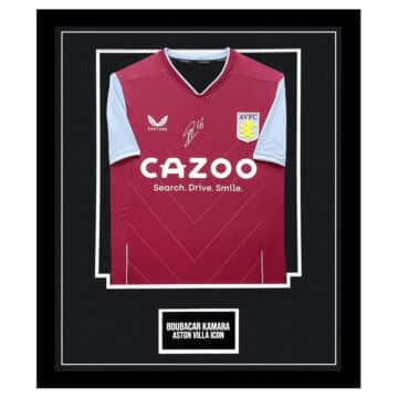 Signed Boubacar Kamara Aston Villa Framed Shirt - Premier League 2023