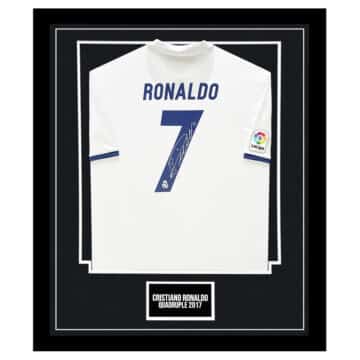 Signed Cristiano Ronaldo Framed Real Madrid Shirt - Quadruple 2017