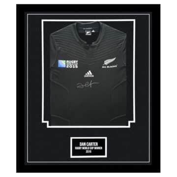 Signed Dan Carter Framed Shirt - Rugby World Cup Winner 2015