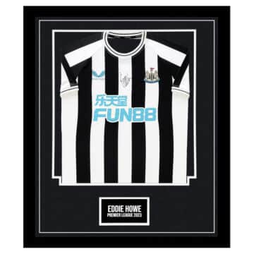 Signed Eddie Howe Newcastle United Framed Shirt - Premier League 2023