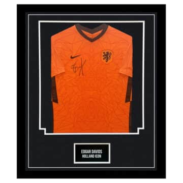 Signed Edgar Davids Framed Shirt - Holland Icon Jersey