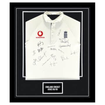 Signed England Cricket Framed Shirt - Ashes 1998-99 Jersey