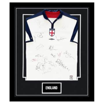 Signed England Framed Shirt - Euro 2004 Squad Jersey