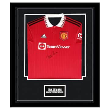 Signed Erik ten Hag Framed Manchester United Shirt - Premier League 2023