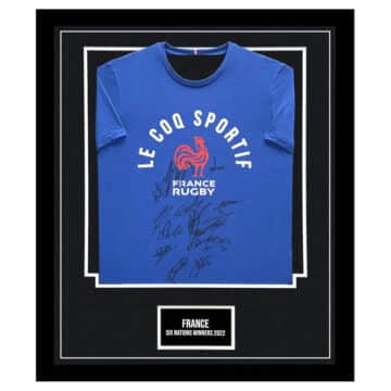 Signed France Framed Shirt - Six Nations Winners 2022