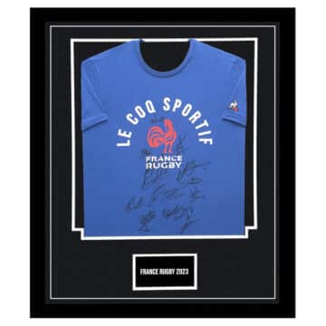 Signed France Rugby Framed Jersey - Squad Autograph Shirt