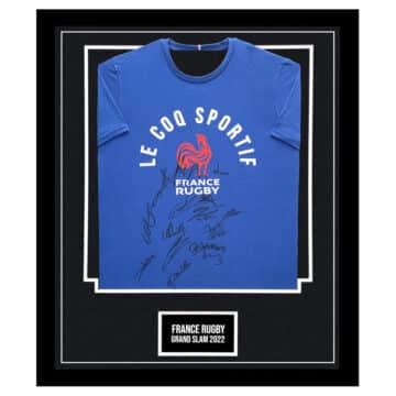 Signed France Rugby Framed Shirt - Grand Slam 2022