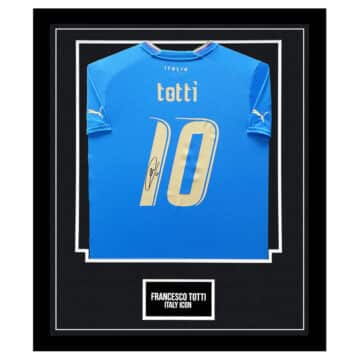 Signed Francesco Totti Framed Shirt - Italy Icon Jersey