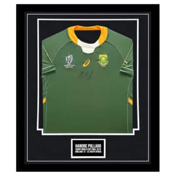 Signed Handre Pollard Framed South Africa Shirt - Rugby World Cup Final