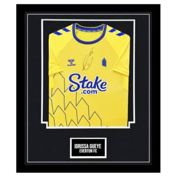 Signed Idrissa Gueye Everton Framed Shirt - Premier League 2023