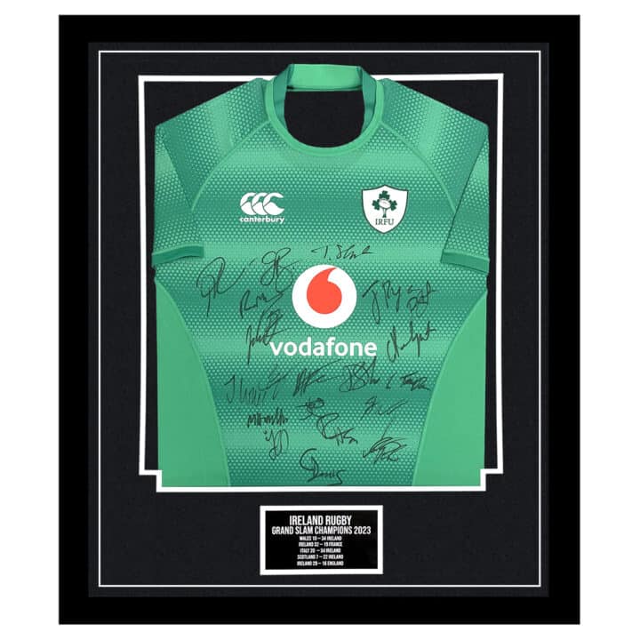 Signed Ireland Rugby Framed Jersey - Grand Slam Champions 2023