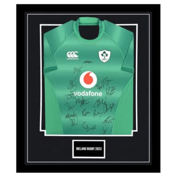 Signed Ireland Rugby Framed Jersey - Squad Autograph 2023