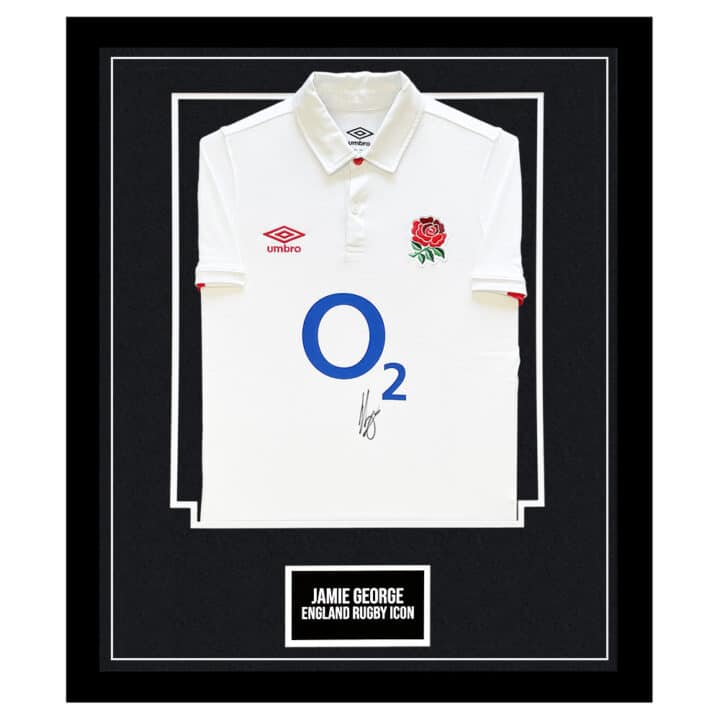 Signed Jamie George Framed Shirt - England Rugby Icon