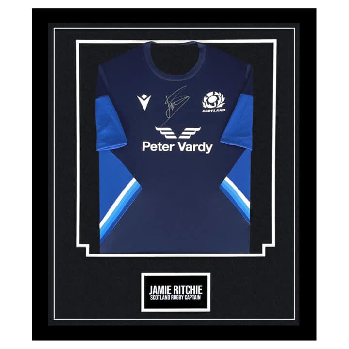 Signed Jamie Ritchie Framed Shirt - Scotland Rugby Captain