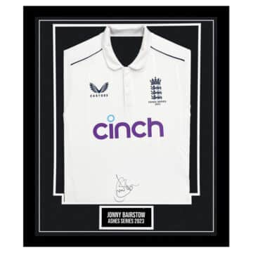 Signed Jonny Bairstow Framed England Shirt - Ashes Series 2023